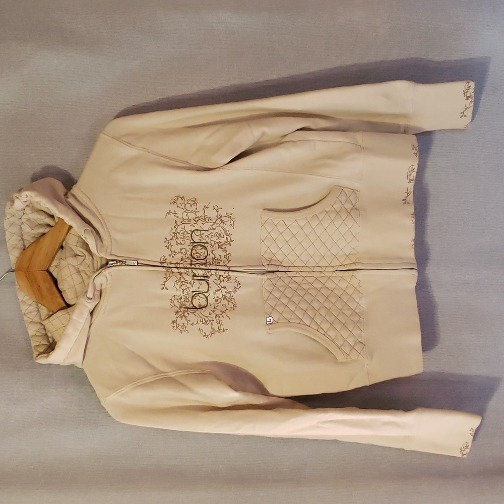 Burton Zippered Hoodie Sweatshirt 2004🏂🏔️⛷️ ivory with green and brown details